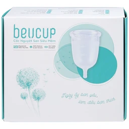 Cốc nguyệt san Beu Cup 45x65mm siêu mềm, kiểm soát mùi hôi, hạn chế viêm nhiễm