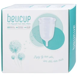 Cốc nguyệt san Beu Cup 45x65mm siêu mềm, kiểm soát mùi hôi, hạn chế viêm nhiễm