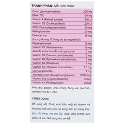 Viên uống bổ sung sắt, DHA, acid folic cho phụ nữ có thai và cho con bú MaxPremum Naga Plus Vesta (30 viên)