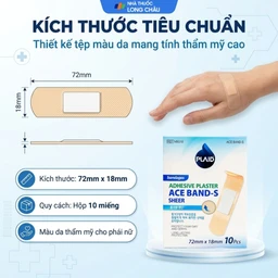Băng cá nhân vải Plaid Ace Band-S 72x18 mm (10 miếng) Young Chemical 4