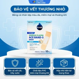 Băng cá nhân vải Plaid Ace Band-S 72x18 mm (10 miếng) Young Chemical 2