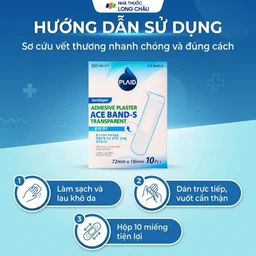 Băng cá nhân Plaid Ace Band-S 72x18mm (10 miếng) trong suốt Young Chemical 5