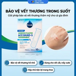 Băng cá nhân Plaid Ace Band-S 72x18mm (10 miếng) trong suốt Young Chemical 2