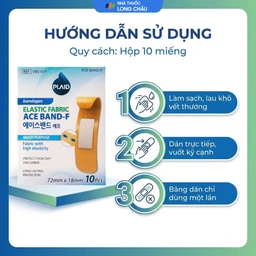 Băng cá nhân vải Plaid Ace Band-F 7.2x1.8cm (10 miếng) Young Chemical 5
