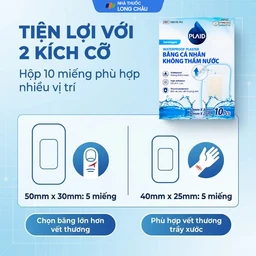 Băng cá nhân Plaid Waterproof Plaster 2 kích cỡ (10 miếng) không thấm nước Young Chemical 4