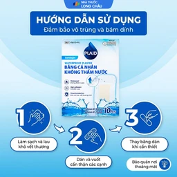 Băng cá nhân Plaid Waterproof Plaster 2 kích cỡ (10 miếng) không thấm nước Young Chemical 5