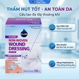 Gạc vô trùng Plaid Wound Dressing 6x7cm (50 miếng) Young Chemical 3