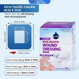 Gạc vô trùng Plaid Wound Dressing 6x7cm (50 miếng) Young Chemical 4
