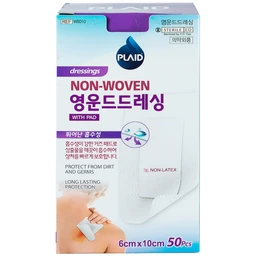 Gạc vô trùng Plaid Wound Dressing 6x10cm (50 miếng) Young Chemical