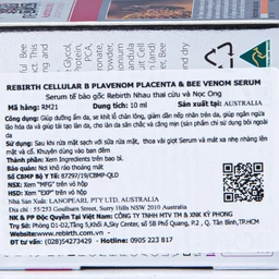 Serum tế bào gốc Rebirth Cellular B Plavenom Nhau thai cừu và Nọc Ong dưỡng ẩm da, se khít lỗ chân lông (10ml)