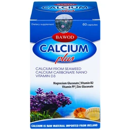 Viên uống giúp răng xương chắc khỏe, tăng chiều cao, giảm còi xương Bawod Calcium Plus (60 viên)