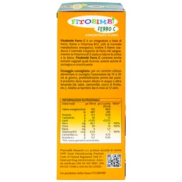 Siro hỗ trợ giảm nguy cơ thiếu máu do thiếu sắt Fitobimbi Ferro C (200ml)