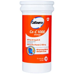 Viên sủi Ca-C1000 Orange Gsk điều trị thiếu calci hoặc vitamin C (10 viên)