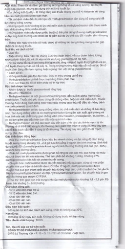 Thuốc Methylprednisolone MKP 16mg Mekophar kháng viêm, điều trị rối loạn nội tiết, viêm khớp (10 vỉ x 10 viên)