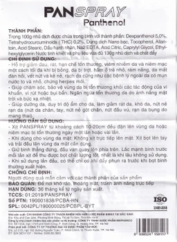Xịt dưỡng ẩm, giảm viêm da Panspray Panthenol Nano Bạc Bimex 130g