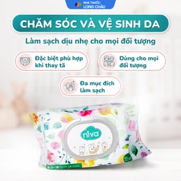 Khăn giấy ướt Niva Baby làm sạch, kháng khuẩn và giữ vệ sinh (100 miếng) 2