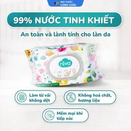Khăn giấy ướt Niva Baby làm sạch, kháng khuẩn và giữ vệ sinh (100 miếng) 3