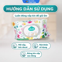Khăn giấy ướt Niva Baby làm sạch, kháng khuẩn và giữ vệ sinh (100 miếng) 5