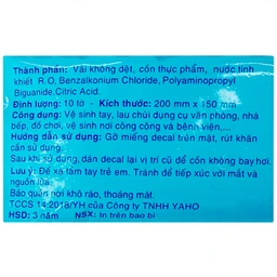 Khăn giấy ướt cồn Let-Green làm sạch, kháng khuẩn và giữ vệ sinh (10 miếng)