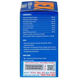 Viên hỗ trợ giảm đau trong thoái hoá khớp viêm khớp Ecogreen Jex Natural (30 viên)