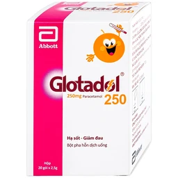 Bột Glotadol 250 Abbott hỗ trợ hạ sốt và giảm đau (20 gói x 2.5g)