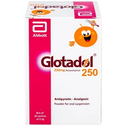 Bột Glotadol 250 Abbott hỗ trợ hạ sốt và giảm đau (20 gói x 2.5g)