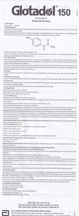 Bột Glotadol 150 Abbott hỗ trợ hạ sốt và giảm các cơn đau do cảm cúm (20 gói x 2g)