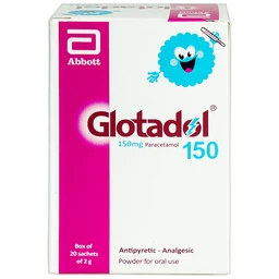 Bột Glotadol 150 Abbott hỗ trợ hạ sốt và giảm các cơn đau do cảm cúm (20 gói x 2g)