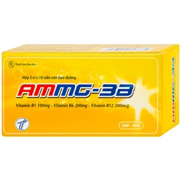 Thuốc Ammg-3B Trường Thọ điều trị bệnh lý thần kinh do thiếu vitamin B1, B6, B12 (5 vỉ x 10 viên)