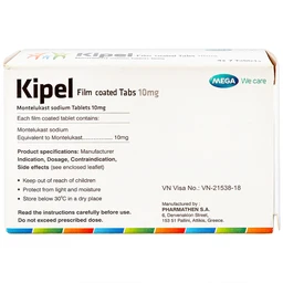 Viên nén Kipel 10mg MEGA We care phòng và điều trị hen phế quản, co thắt phế quản (4 vỉ x 7 viên)