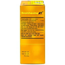 Dung dịch uống Bromhexine AT loãng đờm trong nhiễm khuẩn đường hô hấp (60ml) 5