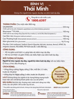 Viên uống giảm acid dịch vị Bình Vị Thái Minh (2 vỉ x 10 viên)