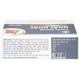 Thuốc Xoang Nhất Nhất điều trị nghẹt mũi, viêm mũi dị ứng, viêm xoang cấp (3 vỉ x 10 viên)