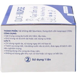 Gạc tẩm cồn 6x6cm Quick Nurse (100 miếng) làm sạch da, ngăn ngừa vi khuẩn