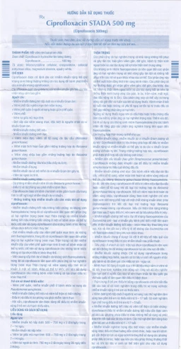 Thuốc Ciprofloxacin Stada 500mg điều trị trong các trường hợp nhiễm khuẩn (10 vỉ x 10 viên)