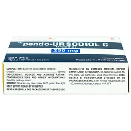 Viên nén pendo-Ursodiol C 250mg Domesco điều trị xơ gan mật nguyên phát (3 vỉ x 10 viên)