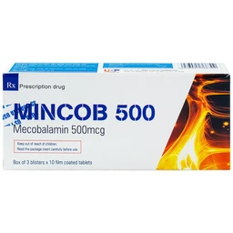 Thuốc Mincob 500 US Pharma điều trị và dự phòng thiếu Vitamin B12 (3 vỉ x 10 viên)