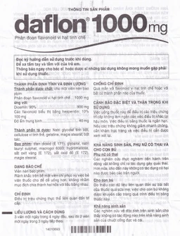 Thuốc Daflon 1000mg Servier điều trị triệu chứng thực thể liên quan đến trĩ cấp (3 vỉ x 10 viên)