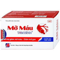 Viên hỗ trợ giảm mỡ máu mỡ gan Mỡ Máu Tâm Bình (5 vỉ x 12 viên)