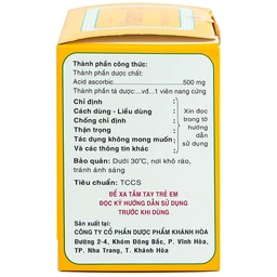 Thuốc Vitamin C 500mg Khapharco điều trị bệnh Scorbut (10 vỉ x 10 viên)