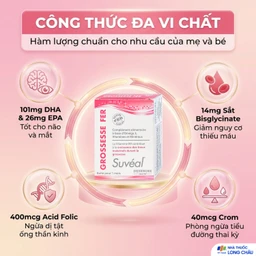 Viên uống Suvéal Grossesse Fer Densmore bổ sung Omega 3, DHA, Vitamin, khoáng chất (2 vỉ x 15 viên) 3