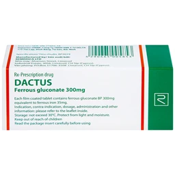 Thuốc Dactus 300mg Remedica dự phòng và điều trị thiếu máu, thiếu sắt (50 viên)