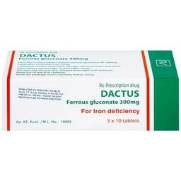 Thuốc Dactus 300mg Remedica dự phòng và điều trị thiếu máu, thiếu sắt (50 viên)