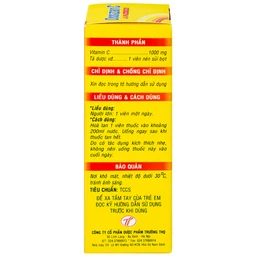 Viên sủi Ossizan C 1000mg Trường Thọ điều trị thiếu hụt vitamin C (10 viên)