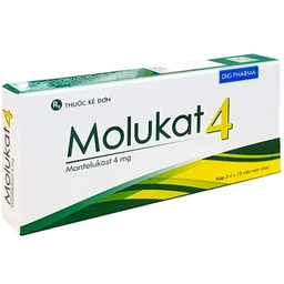 Thuốc Molukat 4mg DHG phòng và điều trị hen suyễn mức nhẹ đến trung bình (3 vỉ x 10 viên)