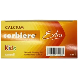 Thuốc Calcium Corbiere Kids Extra Sanofi bổ sung canxi cho trẻ em (3 vỉ x 10 ống x 5ml)