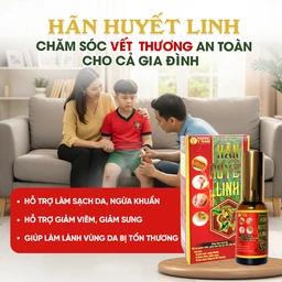 Dung dịch dùng ngoài ngừa khuẩn Hãn Huyết Linh 15ml giảm sưng viêm, làm dịu vết trầy xước, bầm tím