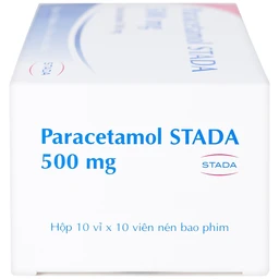 Viên nén Paracetamol Stada 500mg điều trị các cơn đau đầu, đau thần kinh, đau răng (10 vỉ x 10 viên)
