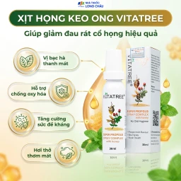 Chai xịt họng hỗ trợ giảm đau rát cổ do viêm họng Vitatree Super Propolis Spray Complex With Honey (30ml) 2