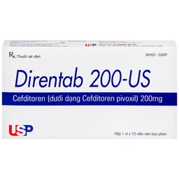 Thuốc Direntab 200-US điều trị nhiễm khuẩn (1 vỉ x 10 viên)